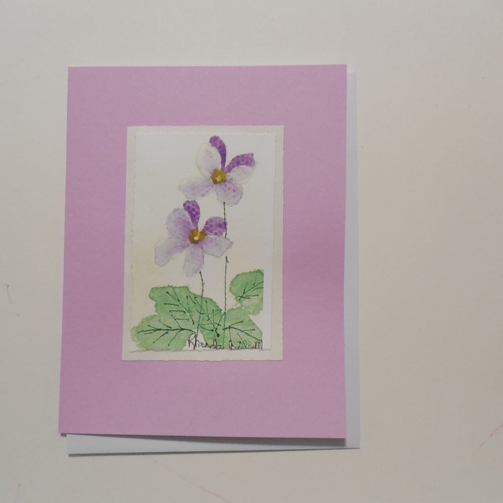Violet Watercolor Card and Envelope
